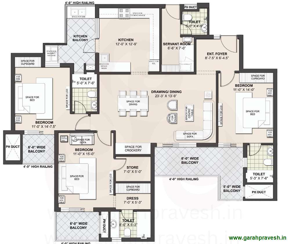 3+1 BHK