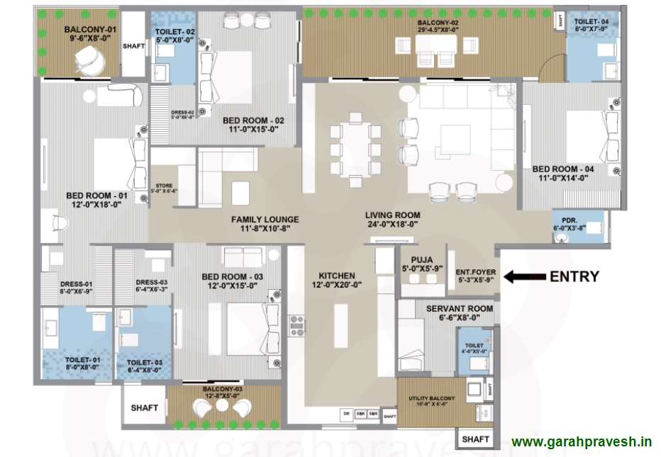 4+1 BHK | 3380 Sq ft |2.90cr
