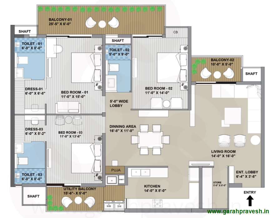 3 BHK | 2150 Sqft |2.12cr 