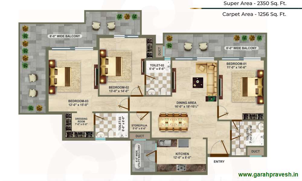 3BHK | 2205 Sq.Ft | 1.87 cr